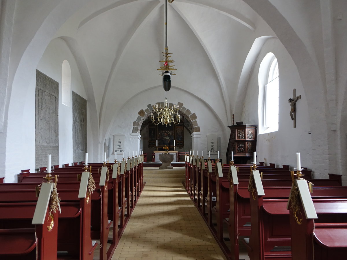Sonderholm, Innenraum der evangelischen Kirche, Kanzel von 1550 (22.09.2020)