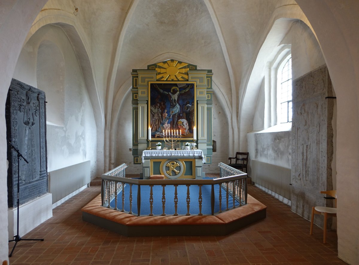 Sonderso, Altar und Kalkmalereien von 1520 in der Ev. Dorfkirche (21.07.2019)