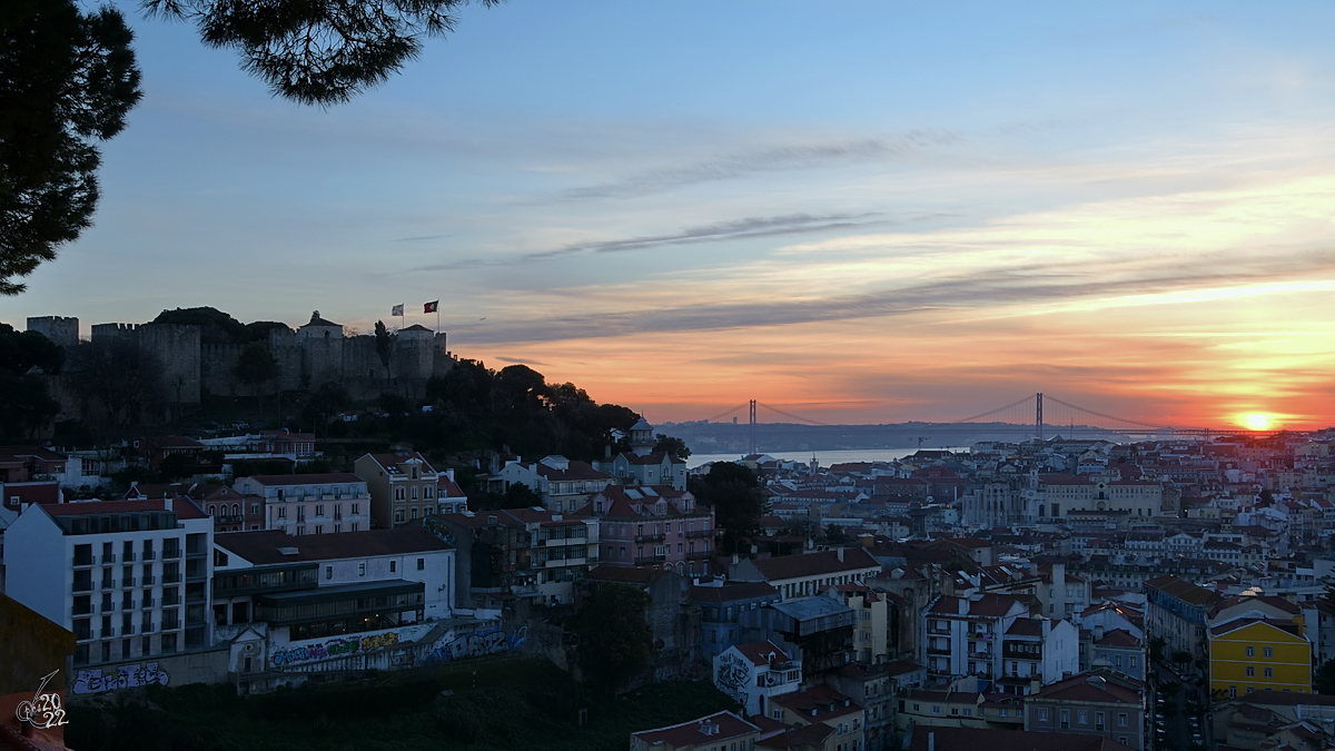Sonnenuntergang ber Lissabon. (Januar 2017)