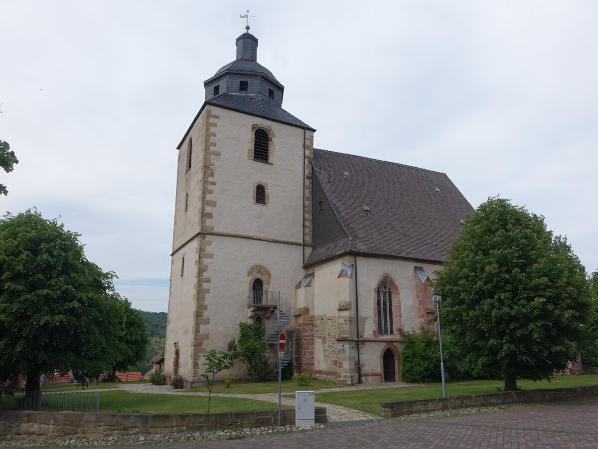 Sontra, evangelische St. Marien Kirche, erbaut von 1483 bis 1493 (03.06.2022)
