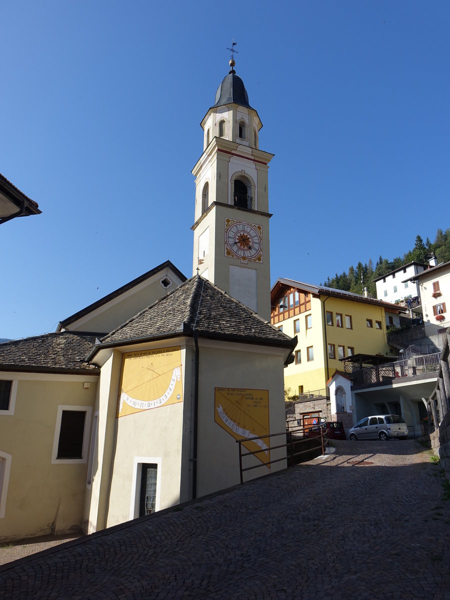 Sover, Pfarrkirche San Lorenzo, erbaut im 18. Jahrhundert (16.09.2019)