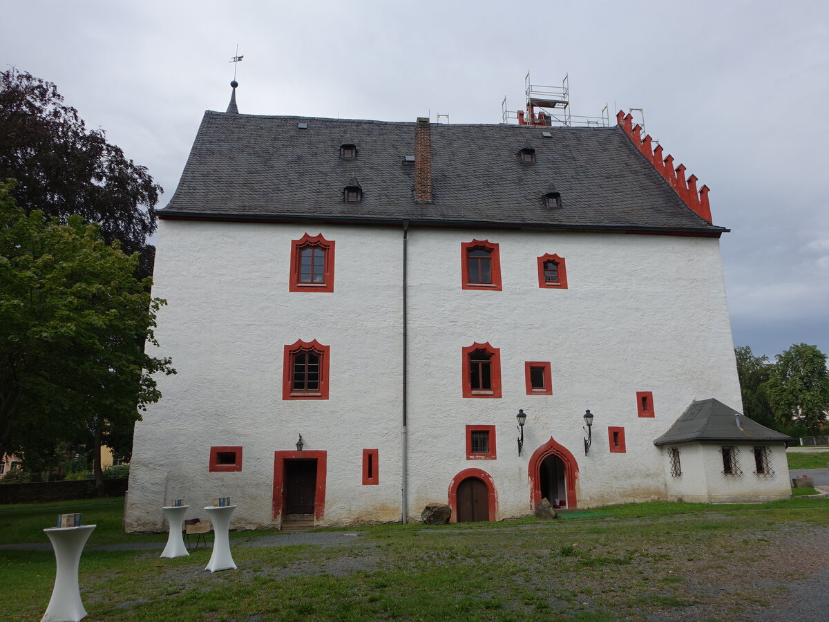 Sptgotisches Schloss Netzschkau, erbaut 1490 als unbefestigtes Wohnschloss (12.08.2023)