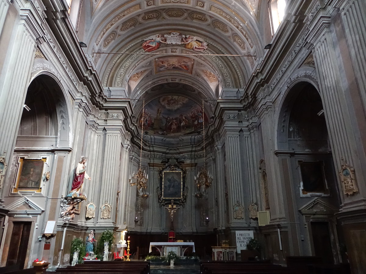 St. Albano Stura, barocker Innenraum der Pfarrkirche St. Maria Assunta (03.10.2018)