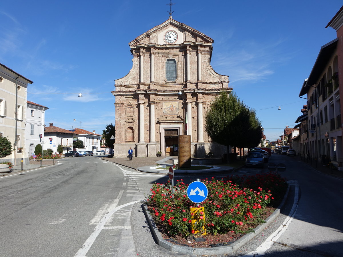 St. Albano Stura, Pfarrkirche St. Maria Assunta, erbaut im 18. Jahrhundert durch Carlo Antonio Falconetti (03.10.2018)