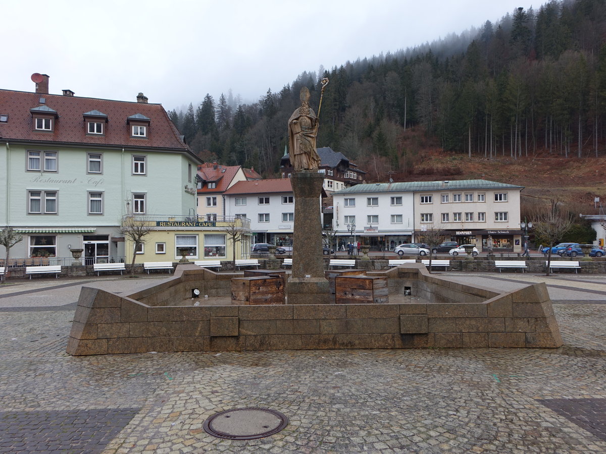 St. Blasien, Brunnen an der Frstabt Gerbert Strae (31.12.2018)