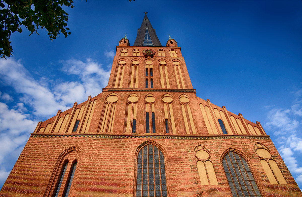 St. Jakobikirche (Katedra Świętego Jakuba) in Stettin (Szczecin). Das Gotteshaus ist das hchste Stettins und die zweithchste Kathedrale Polens. Aufnahme: 10. August 2019.