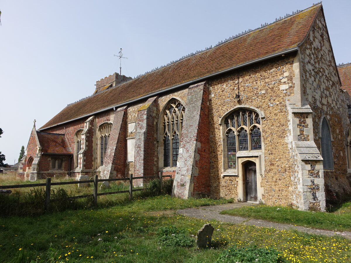 St. Osyth, Dorfkirche St. Peter und Paul, erbaut im 13. Jahrhundert (06.09.2023)