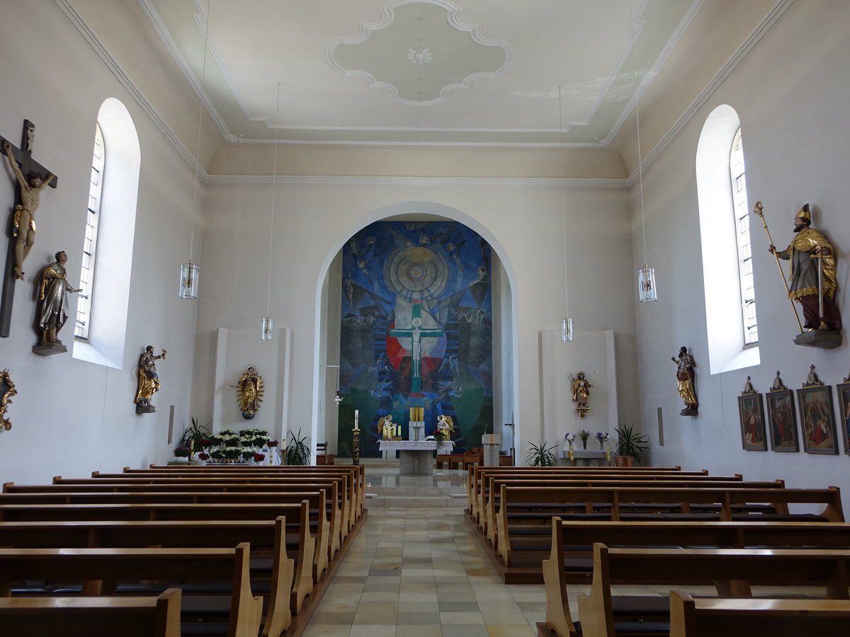 Stadelschwarzach, Innenraum der katholische Pfarrkirche St. Bartholomus, erbaut 1804 (28.05.2017)