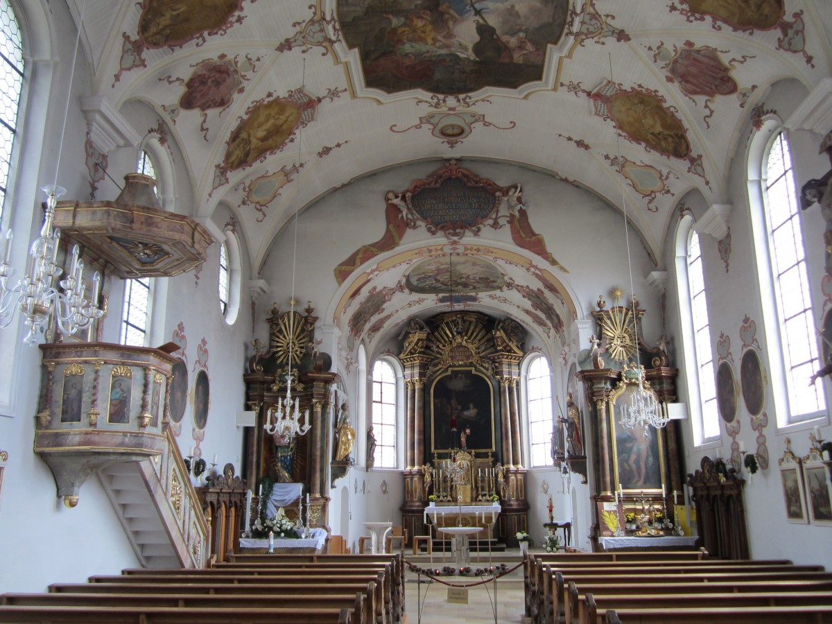 Stadtbergen, barocke Ausstattung der St. Nikolaus Kirche (16.05.2014)