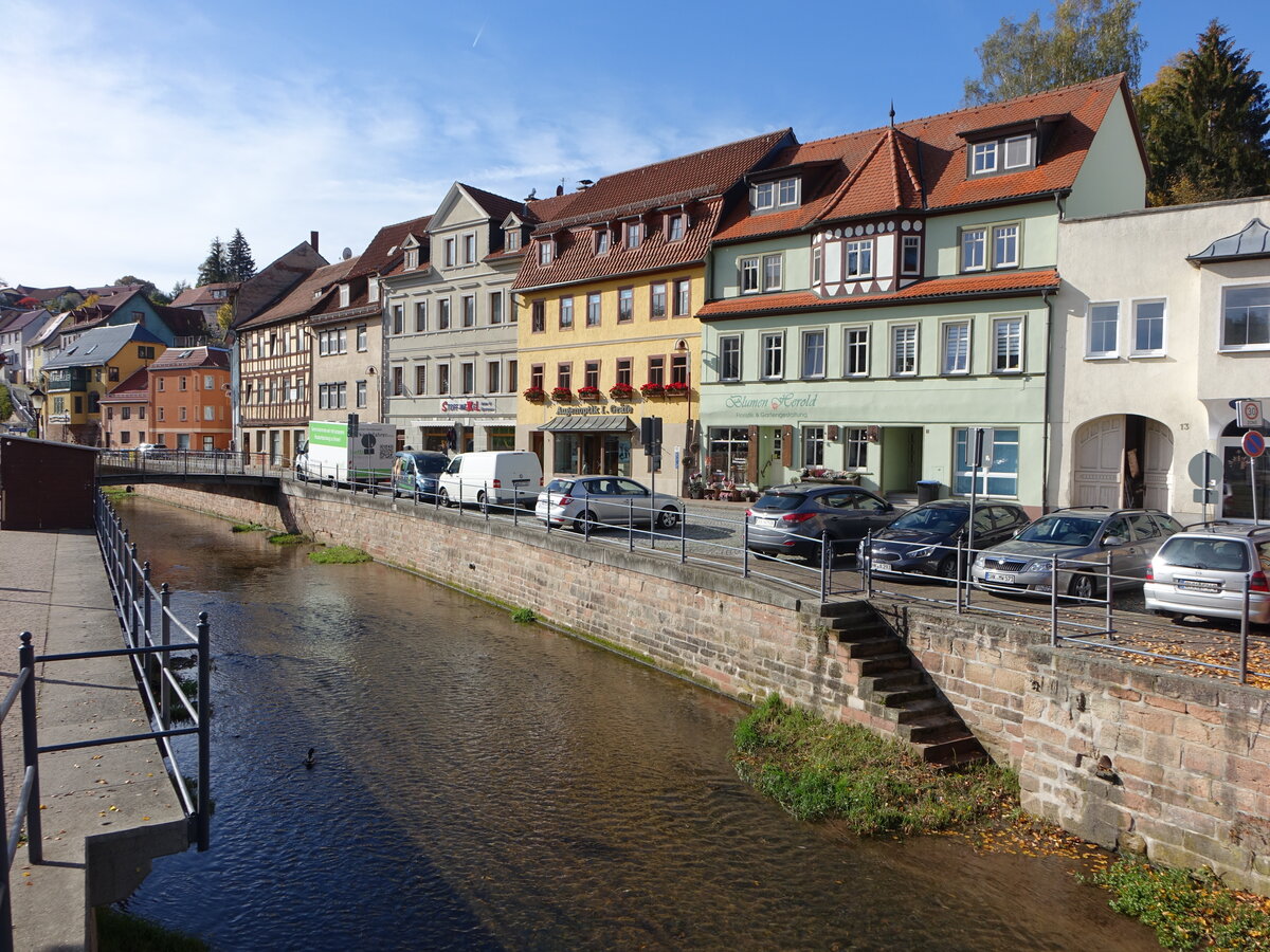 Stadtroda, Huser an der Strae des Friedens (20.10.2022)