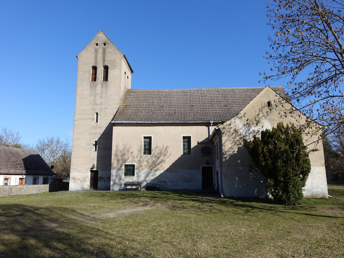 Stangenhagen, evangelische Dorfkirche, erbaut 1727 (12.03.2026)