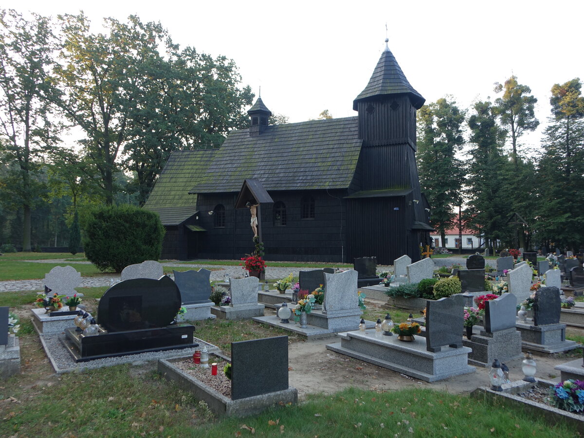 Stare Olesno / Alt-Rosenberg, Pfarrkirche St. Maria Magdalena, Schrotholzkirche, erbaut 1680 (15.09.2021)