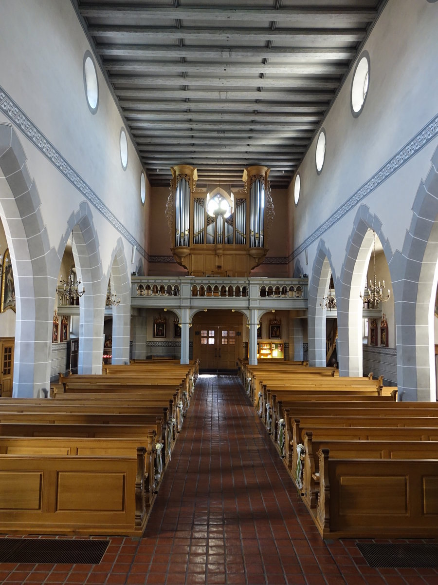 Staufen im Breisgau, Orgelempore der Pfarrkirche St. Martin (15.08.2016)