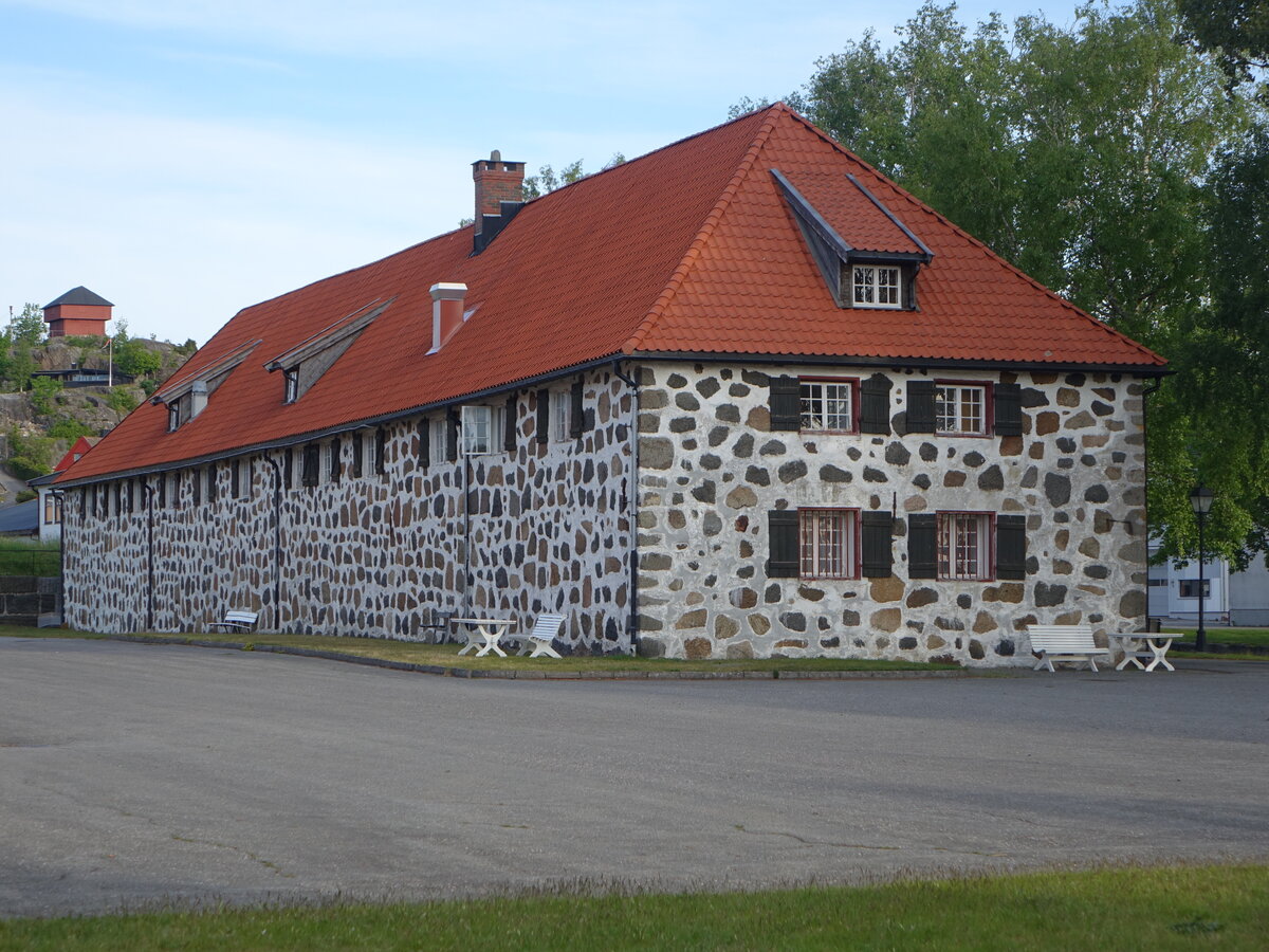 Stavern, Steinmagazingebude in der Festung Frekeriksvern (29.05.2023)