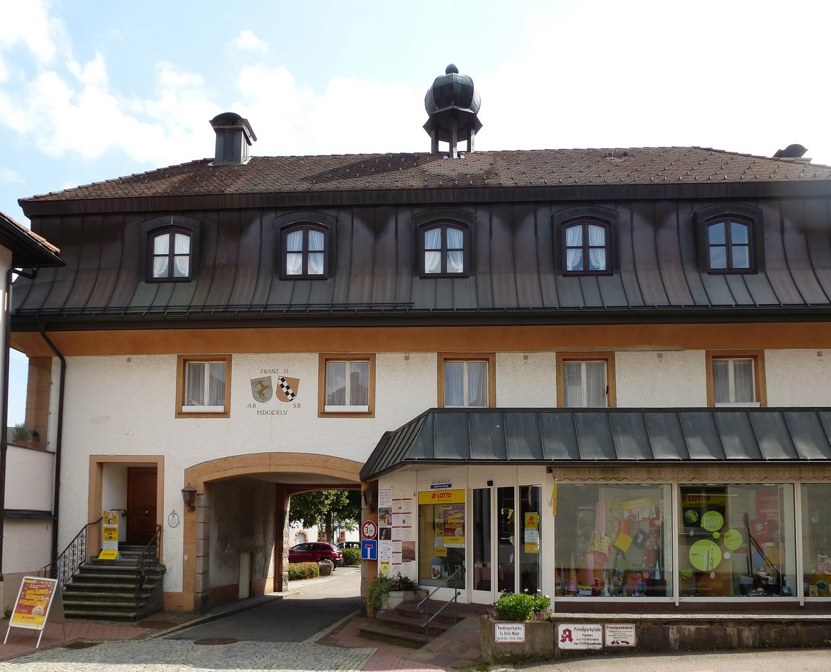 St.Blasien, das Torhaus, Eingangsbereich zum Klostergelnde, Sept.2015