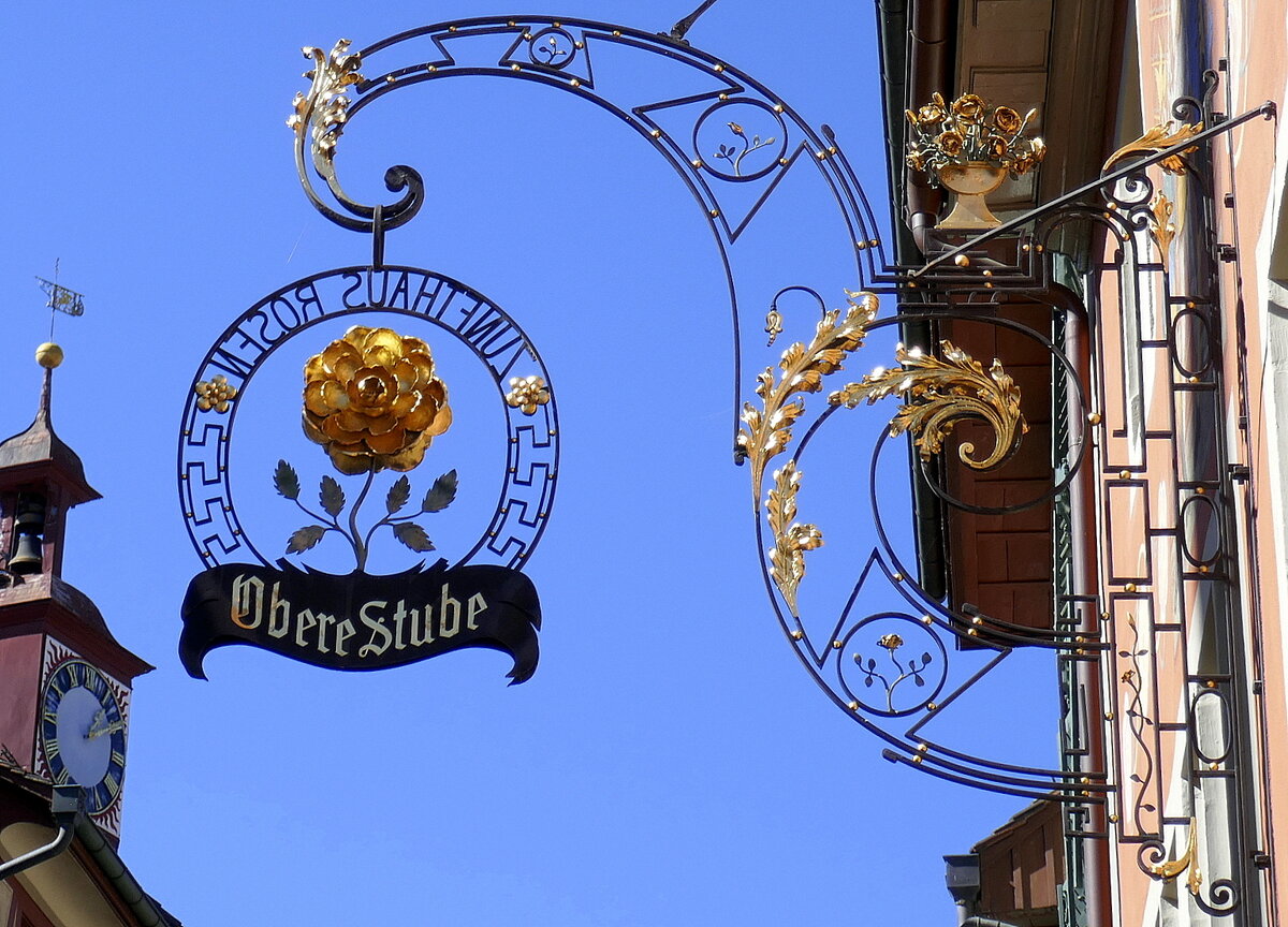 Stein am Rhein, ehemalige Gastwirtschaft von 1448  Obere Stube , Zunftschild, Sept.2026