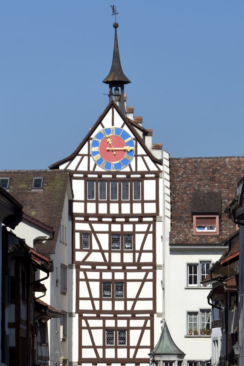 STEIN am Rhein (Kanton Schaffhausen), 20.09.2024, Blick von der Stra�e Understadt auf das Untertor