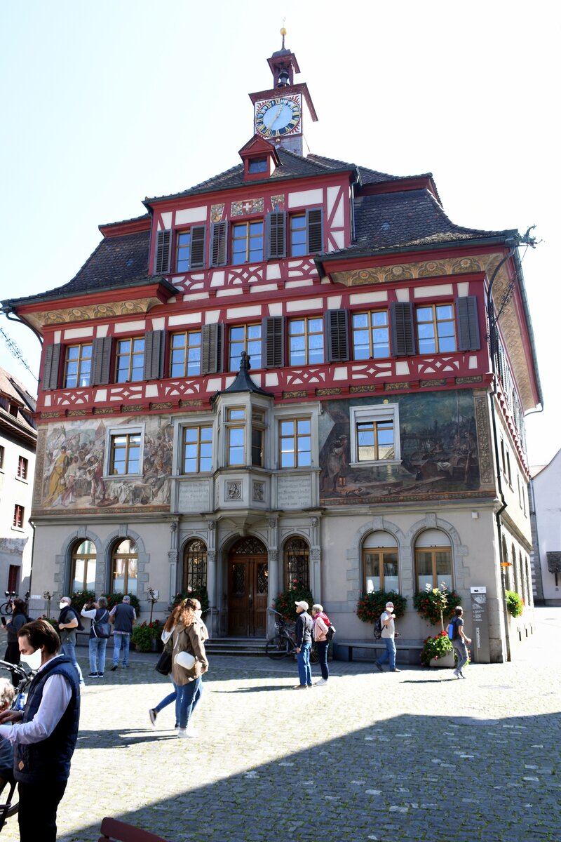 STEIN am Rhein (Kanton Schaffhausen), 20.09.2024, das Rathaus, entstanden 1539-1542; seine heutige Gestalt erhielt es 1898-1900