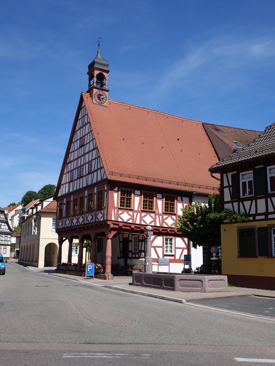 Stein, historisches Rathaus, Fachwerkbau aus dem 16. Jahrhundert (12.08.2017)