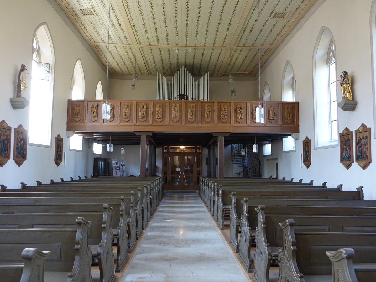 Steinach an der Saale, Orgelempore in der St. Nikolaus Kirche (08.07.2018)