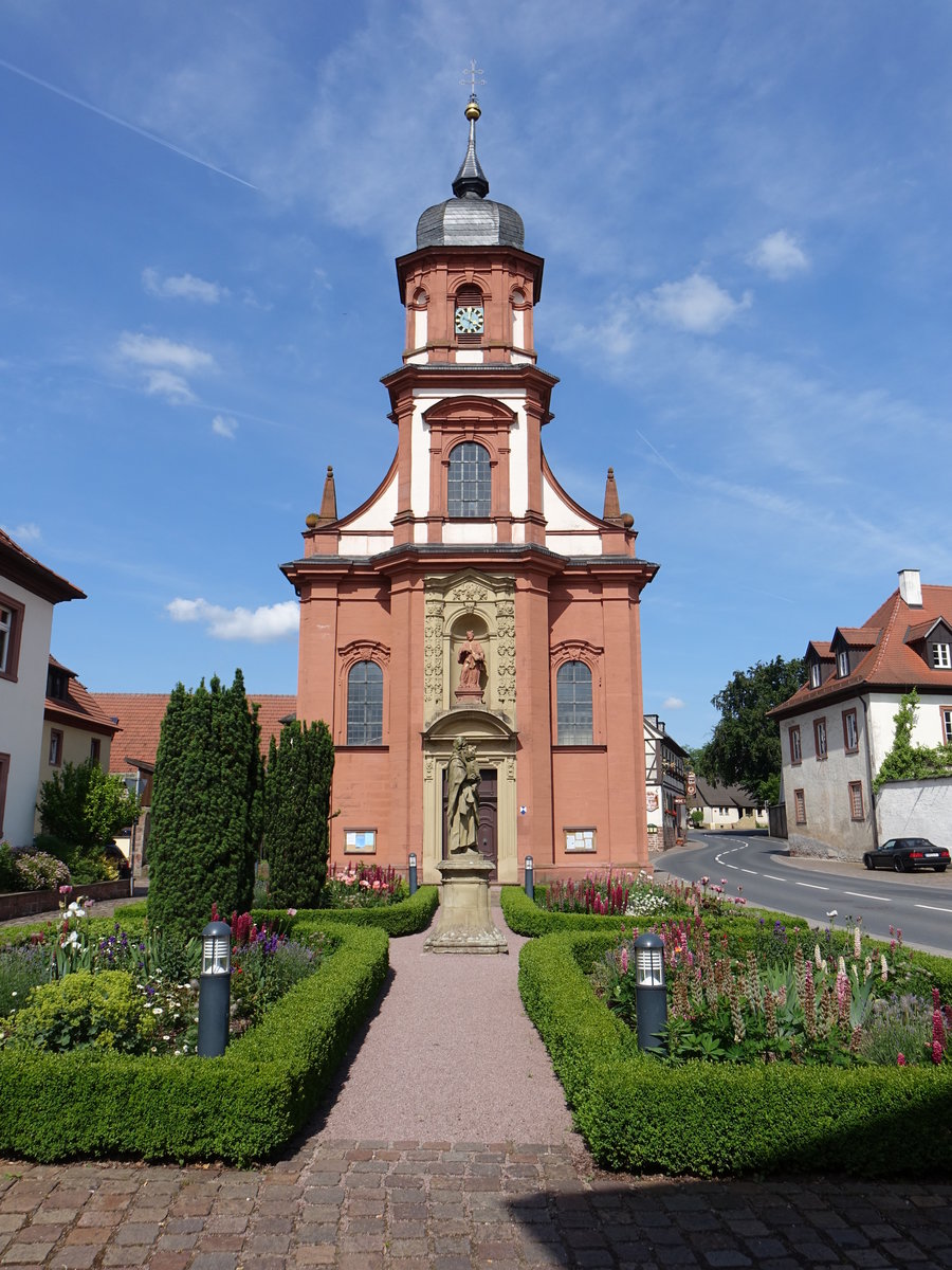 Steinbach bei Lohr a. Main, Barockkirche St. Josef, erbaut von 1719 bis 1721 durch Joseph Greissing (26.05.2018)