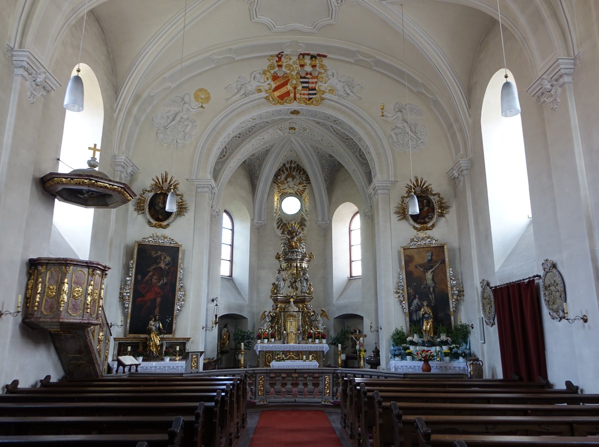 Steinbach bei Lohr a. Main, barocker Innenraum der St. Josef Kirche (26.05.2018)