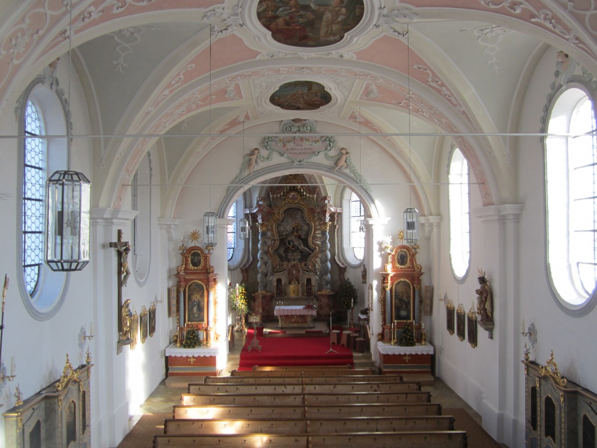 Steindorf, Innenraum der St. Stephan Kirche (28.02.2014)