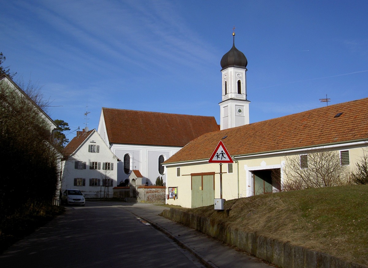 Steindorf, St. Stephan Kirche, erbaut von 1700 bis 1701 durch Antonio Corolla 
(28.02.2014)
