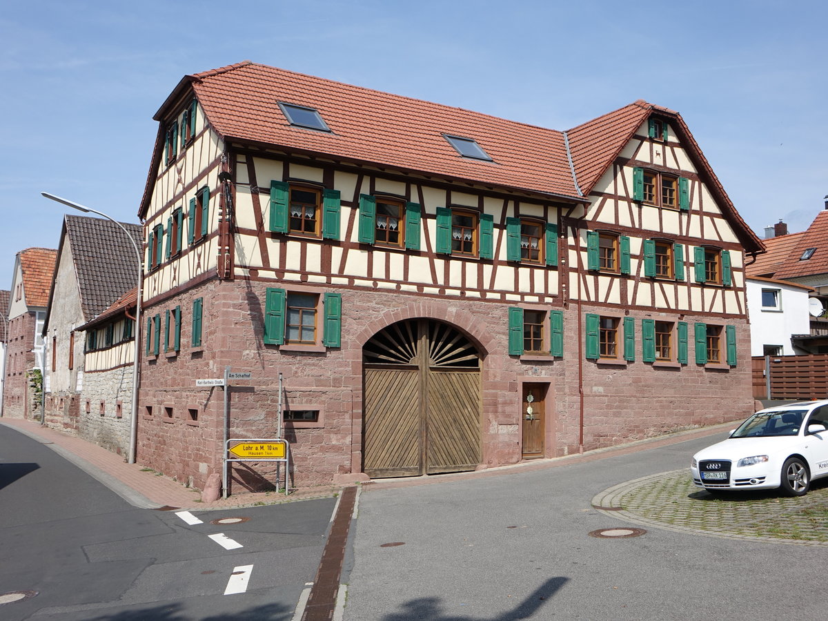 Steinfeld, historisches Fachwerkhaus am Schafhof (15.08.2017)