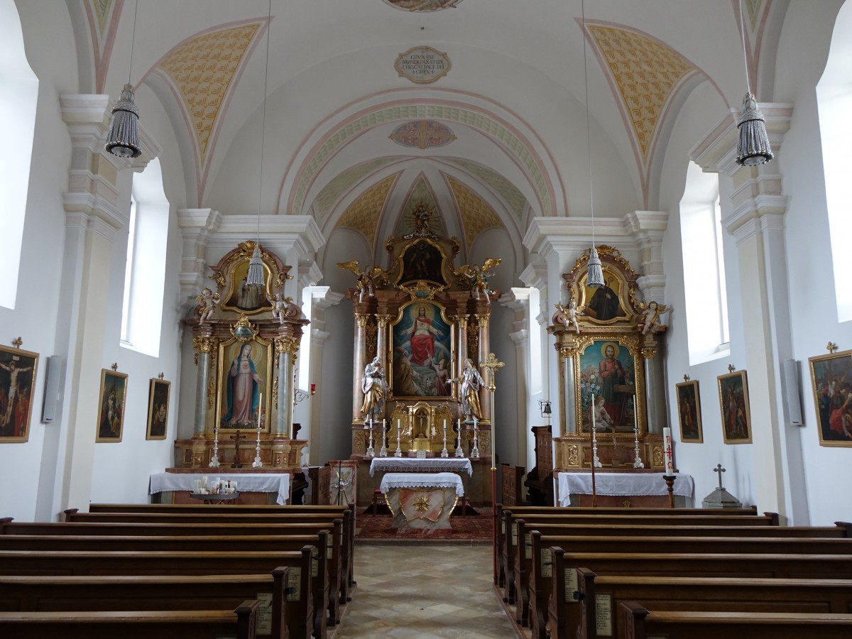 Steinkirchen, barocke Altre der St. Ulrich Kirche (21.02.2016)
