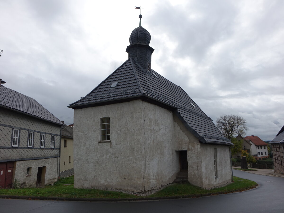 Steinsdorf, evangelische St. Andreas Kirche, erbaut 1716 (18.10.2022)