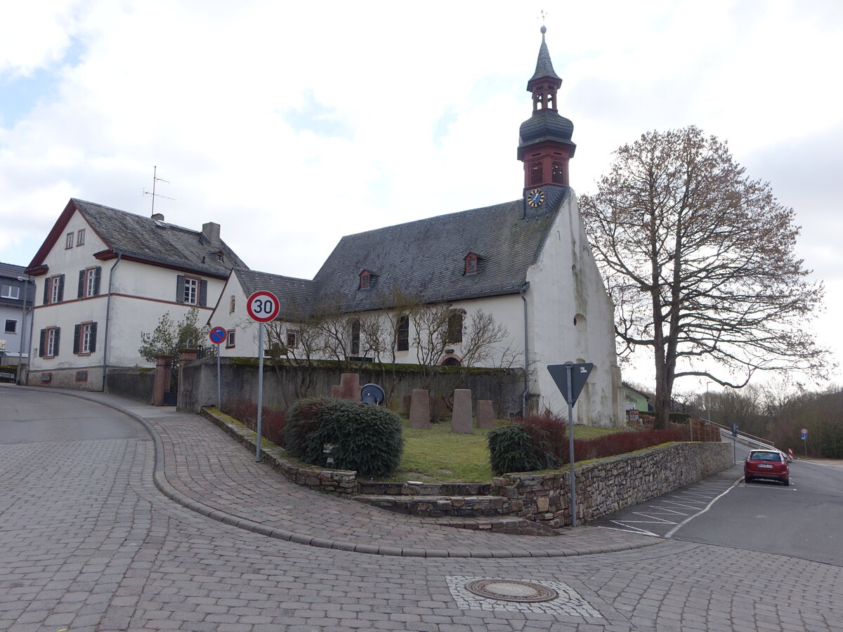 Stephanshausen, kath. St. Michael Kirche, erbaut 1749 (30.01.2022)