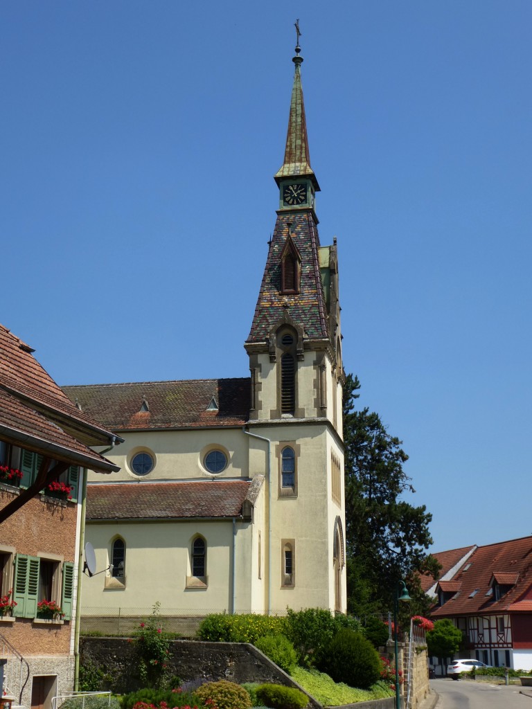 Stetten, Ortsteil von Hohentengen, die Kirche St.Bernhard, Aug.2013