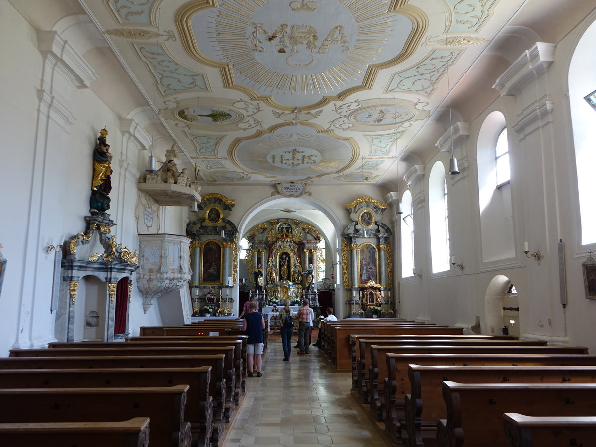 Stettkirchen, Innenraum der Wallfahrtskirche Maria Heimsuchung, erbaut bis 1656 (11.06.2017)