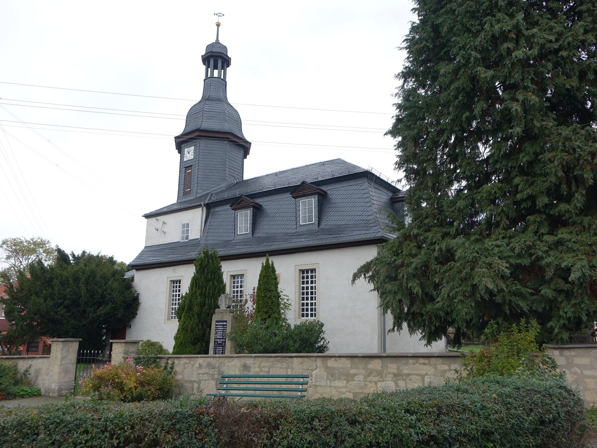 Stiebritz, evangelische Kirche, erbaut von 1727 bis 1732 (21.10.2022)