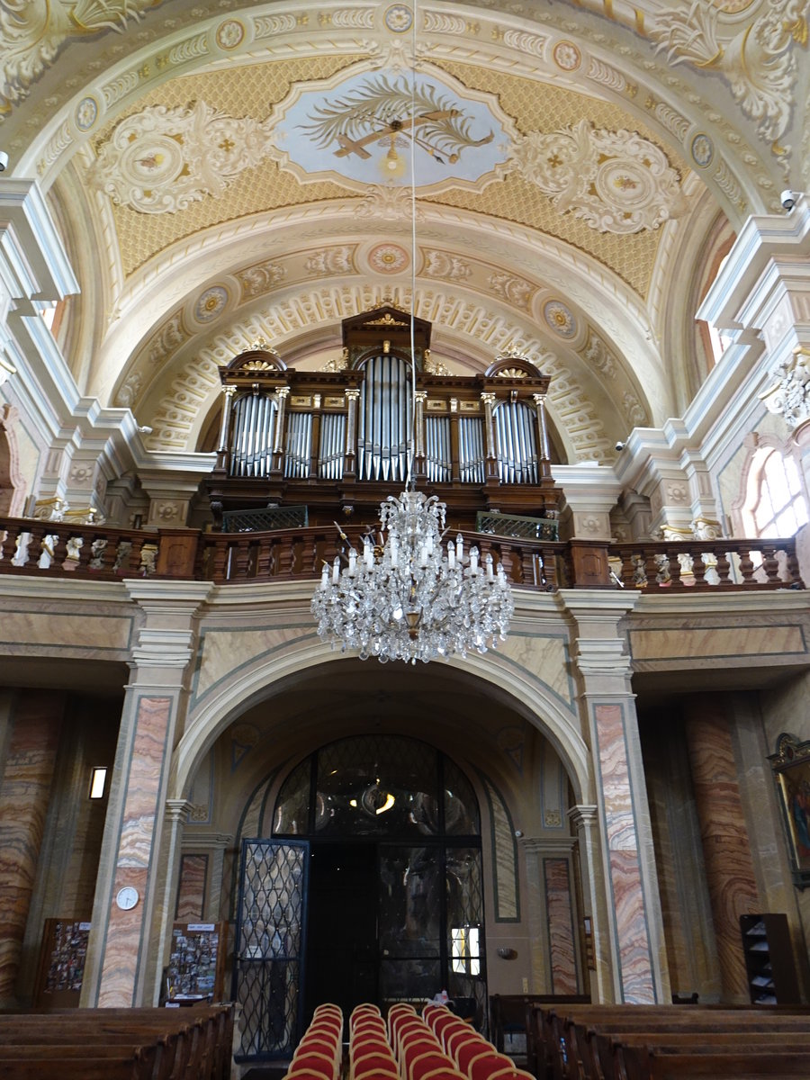 Stipa / Stiep, Orgelempore in der Wallfahrtskirche Maria Wiegenfest (02.08.2020)