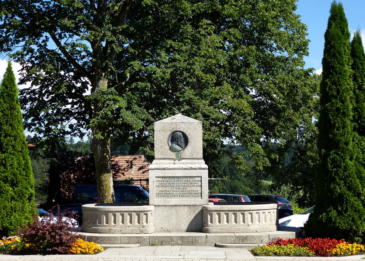 St.Mrgen, Denkmal fr den Landesherrn Groherzog Friedrich I., Juli 2015