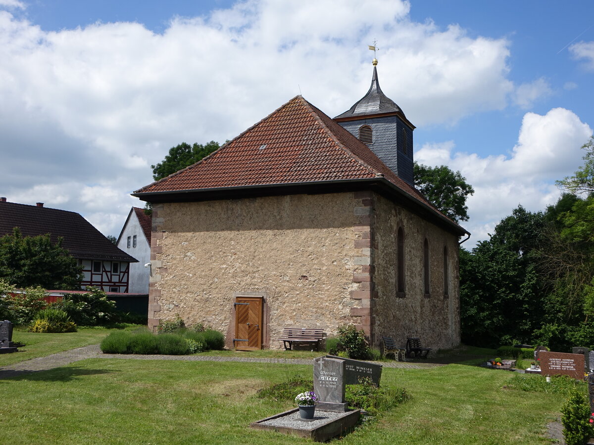Stockhausen, evangelische St. Bonifatius Kirche, erbaut im 18. Jahrhundert (02.06.2022)