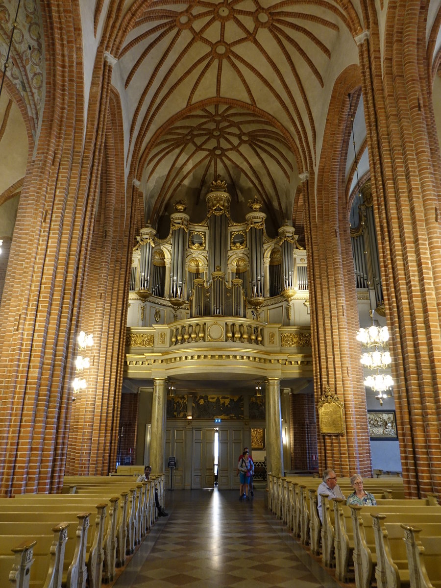 Stockholm, Orgelempore in der Domkirche St. Nikolaus (04.06.2018)
