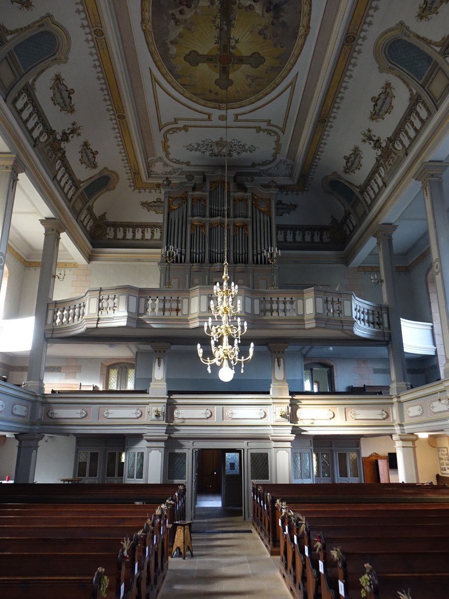 Stolpen, Eule Orgel in barockem Prospekt von 1898 in der ev. Stadtkirche (04.10.2020)