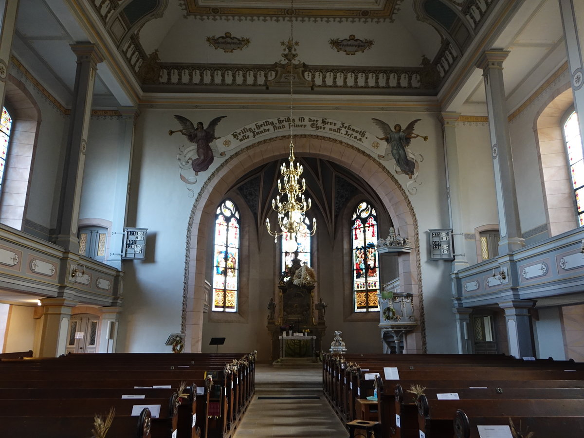 Stolpen, Innenraum der ev. Stadtkirche, Altar von 1770 (04.10.2020)