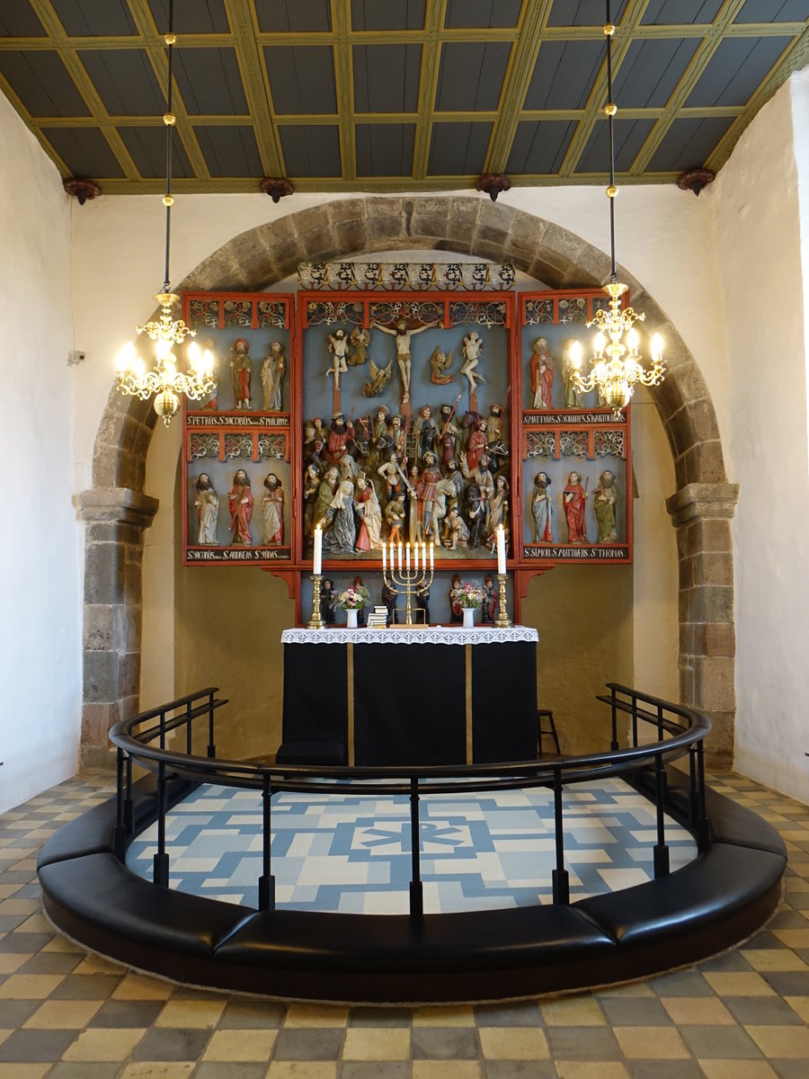 Store Andst, Altar in der Ev. Kirche, geschnitzt 1515 von Herlevsmeister (21.07.2019)