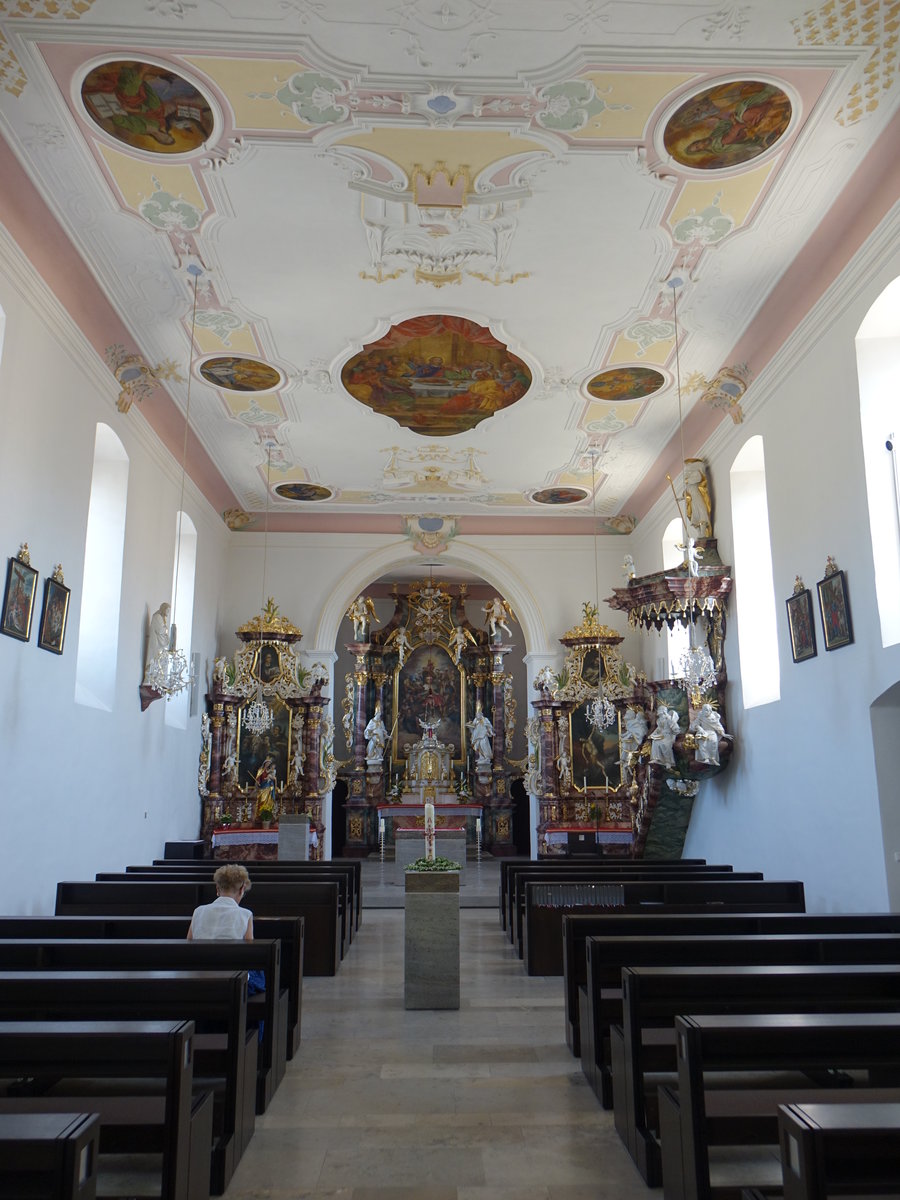 Strahlungen, barocke Altre und Kanzel in der Pfarrkirche St. Nikolaus (07.07.2018)