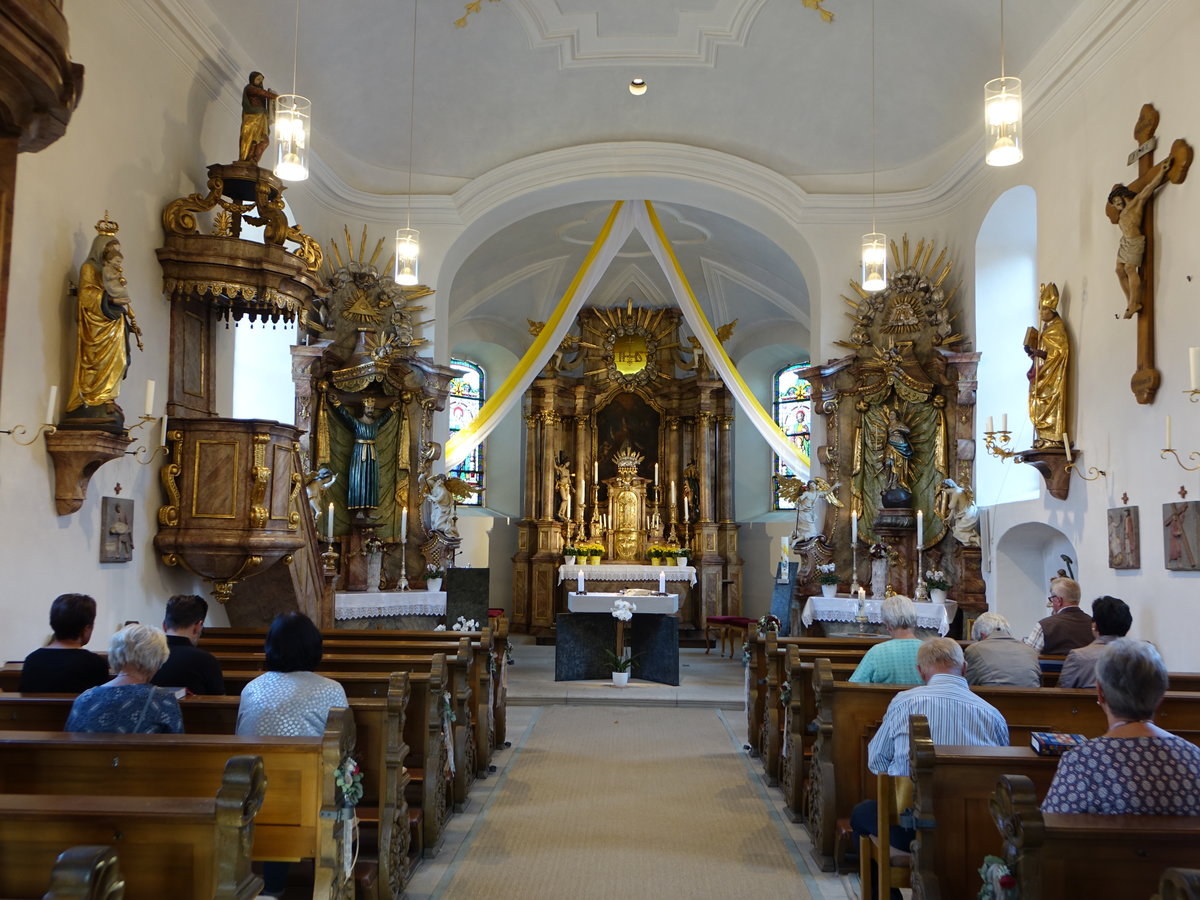 Stragiech, barocke Altre und Kanzel in der St. Valentin Kirche (13.10.2018)