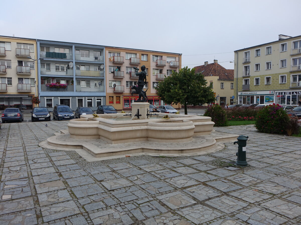 Strzelce Opolskie / Gro Strehlitz, Brunnen am Rynek Platz (13.09.2021)