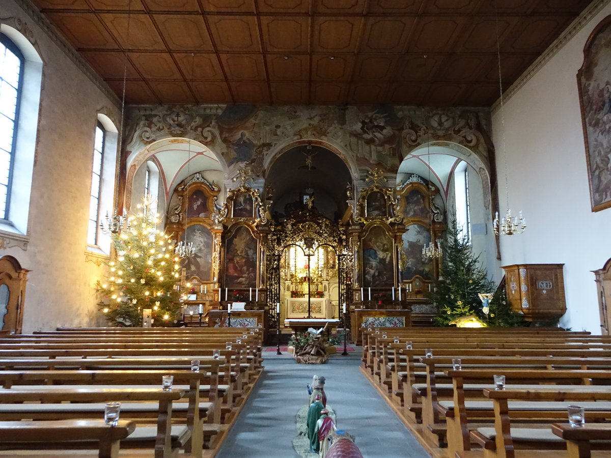 Sthlingen, Innenraum der Kapuzinerkirche, erbaut 1738 (30.12.2018)