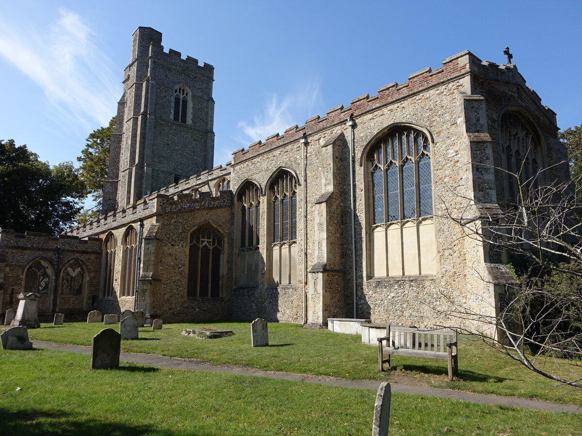 Sudbury, Pfarrkirche St. Gregory, erbaut im 14. Jahrhundert (07.09.2023)