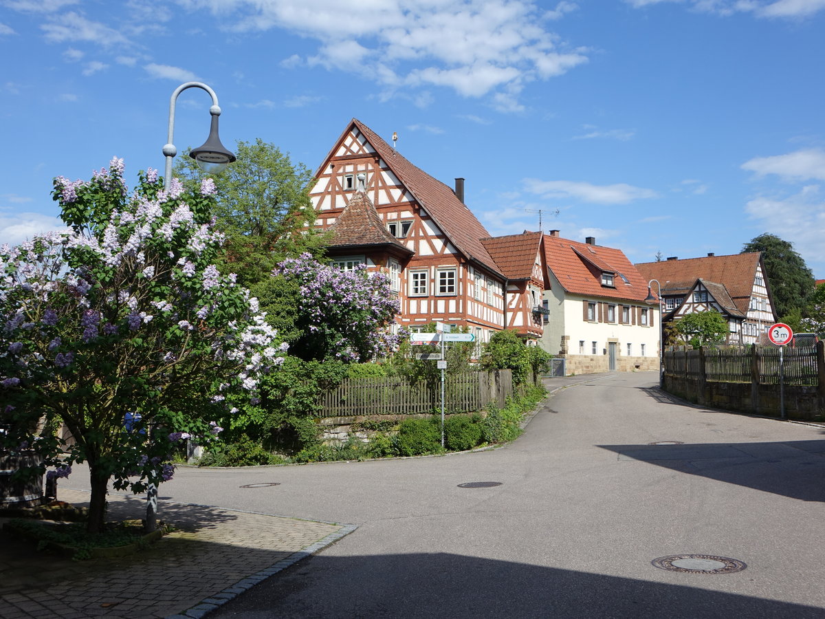 Slzbach, historische Fachwerkhuser in der Eberstdter Strae (29.04.2018)