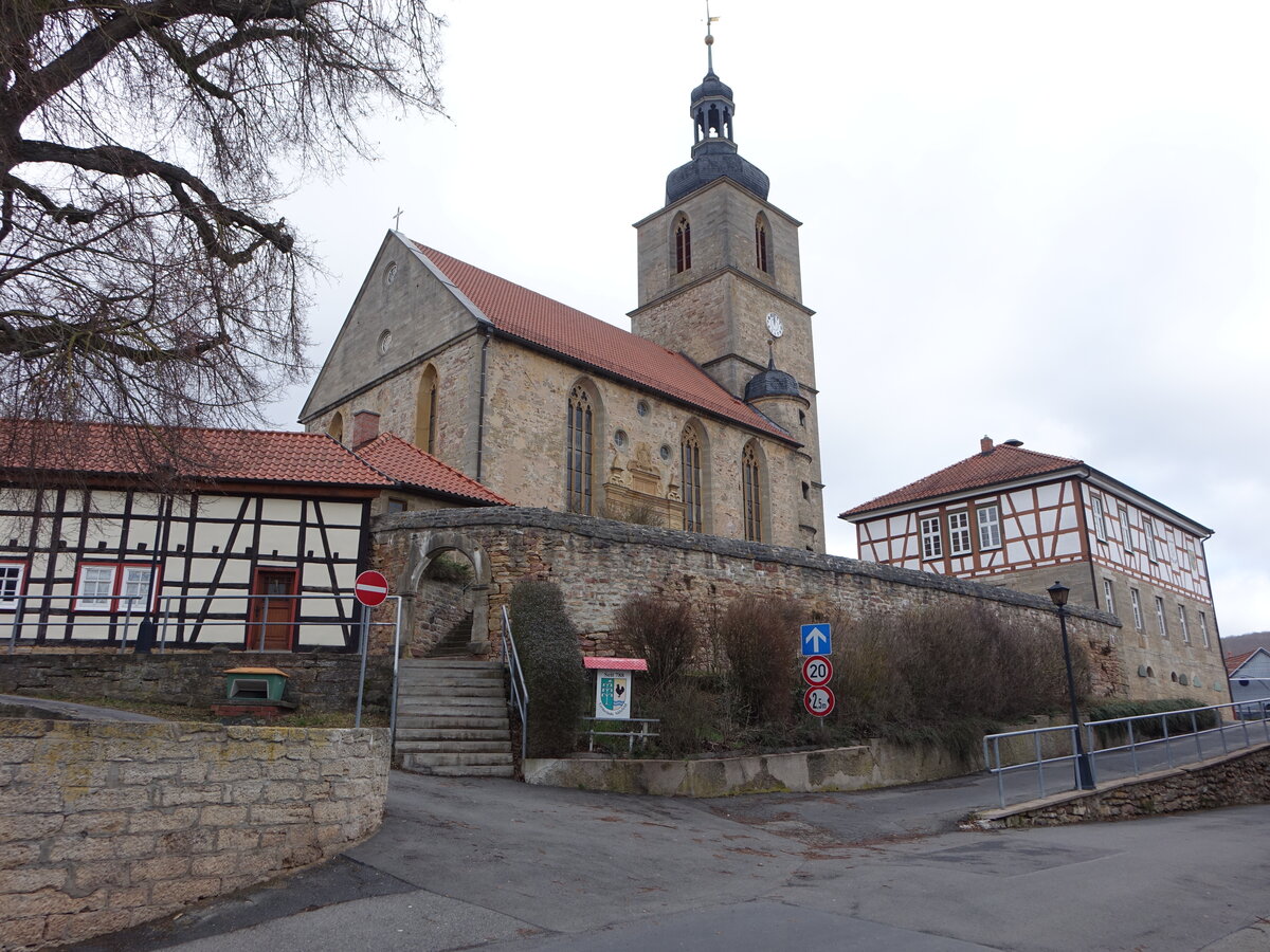 Slzfeld, evangelische St. Veit Kirche, erbaut 1630 (26.02.2022)