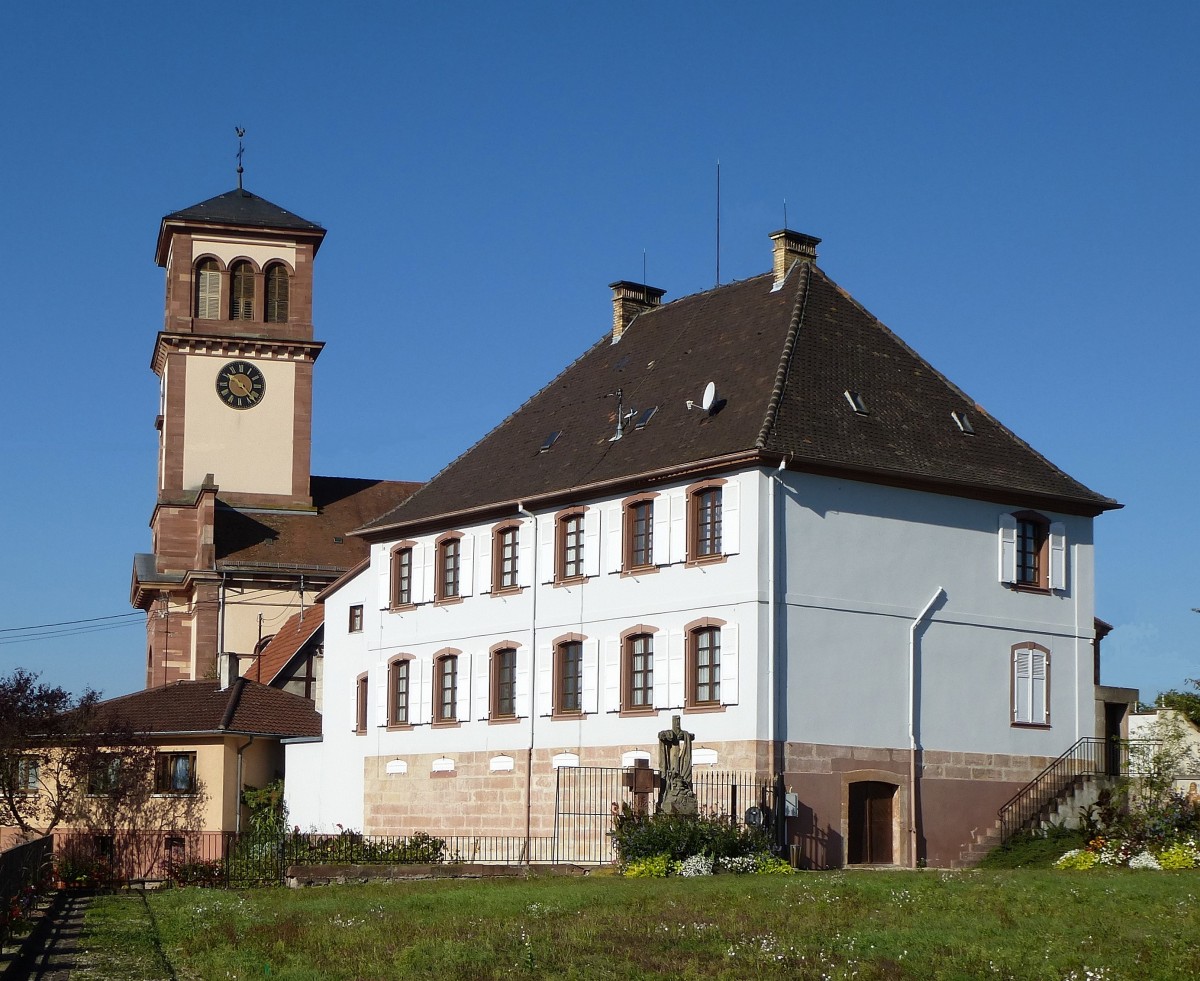 Sufflenheim (Soufflenheim), die Pfarrkirche St.Michael von 1825, Sept.2015